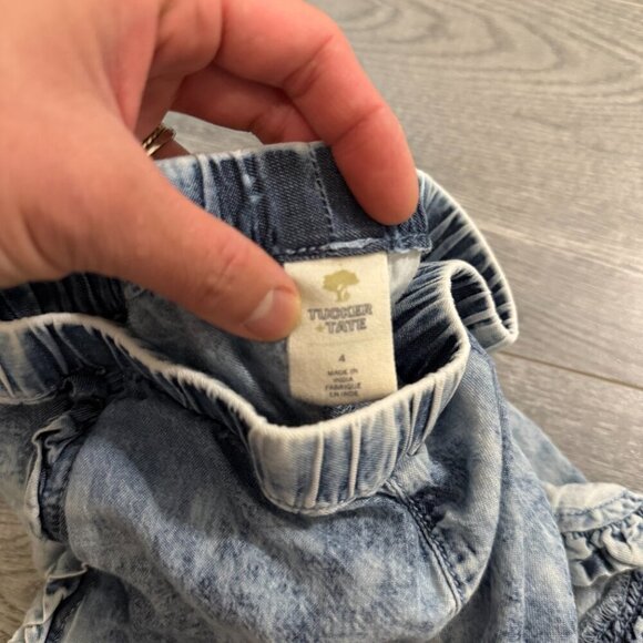 Tucker + Tate Girls' Ruffle Hem Denim Shorts - Size 4 - Picture 4 of 4